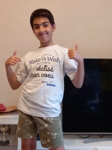 Sam et le t-shirt Make-A-Wish